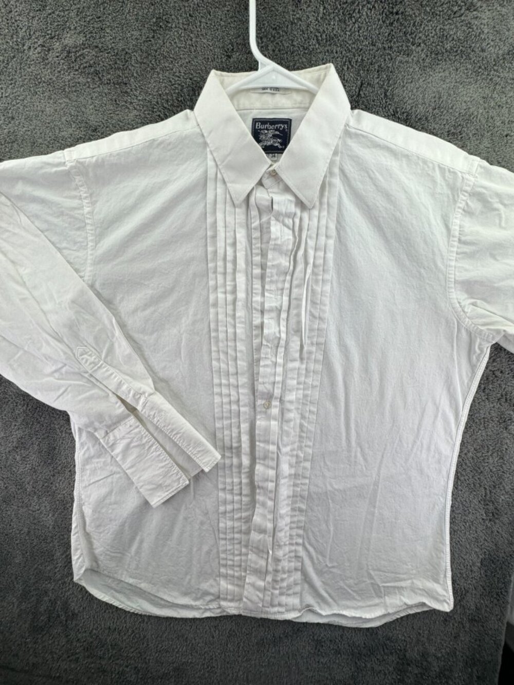 Burberry USA Made Button Up Formal Shirt White Long Sleeve 17 34 Pima Cloth